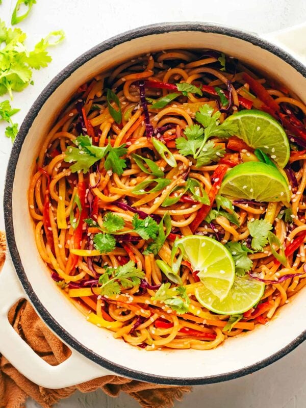 Rainbow Peanut Noodles