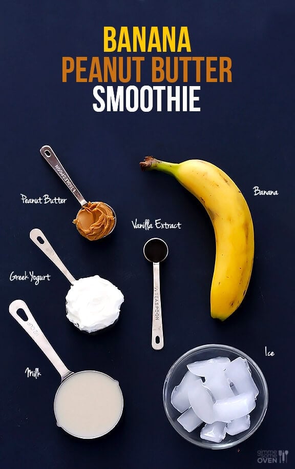 Peanut Butter Banana Smoothie Recipe | gimmesomeoven.com Peanut Butter Banana Smoothie Recipe | gimmesomeoven.com