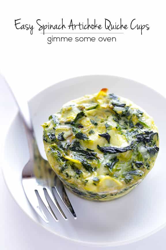 Easy Spinach Artichoke Quiche Cups | gimmesomeoven.com Easy Spinach Artichoke Quiche Cups | gimmesomeoven.com