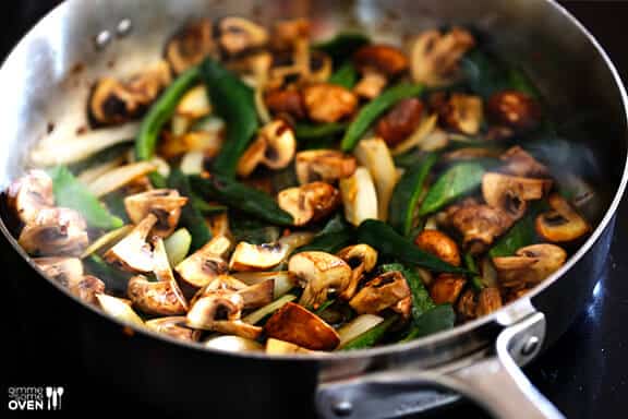 Steak, Poblano and Mushroom Tacos Recipe | gimmesomeoven.com #glutenfree #mexican Steak, Poblano and Mushroom Tacos Recipe | gimmesomeoven.com #glutenfree #mexican