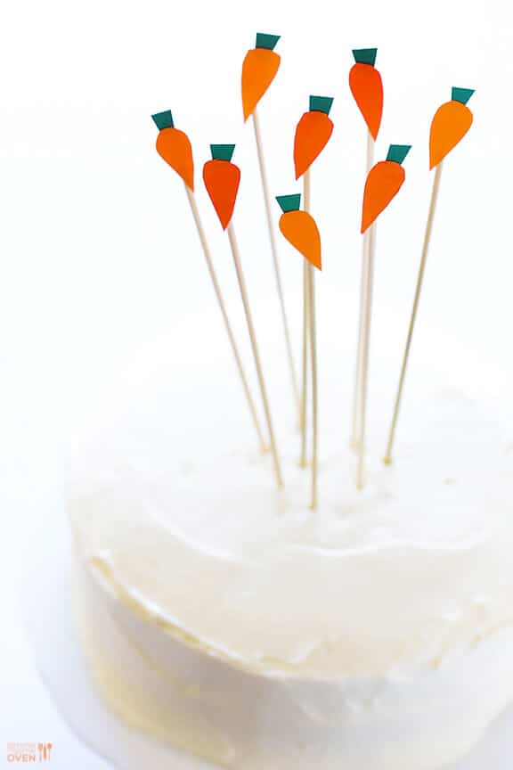 Vegan Gluten-Free Carrot Cake -- made with a heavenly (vegan) "cream cheese" frosting | gimmesomeoven.com #vegan #glutenfree #gf Vegan Gluten-Free Carrot Cake -- made with a heavenly (vegan) "cream cheese" frosting | gimmesomeoven.com #vegan #glutenfree #gf