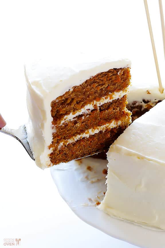 Vegan Gluten-Free Carrot Cake -- made with a heavenly (vegan) "cream cheese" frosting | gimmesomeoven.com #vegan #glutenfree #gf Vegan Gluten-Free Carrot Cake -- made with a heavenly (vegan) "cream cheese" frosting | gimmesomeoven.com #vegan #glutenfree #gf