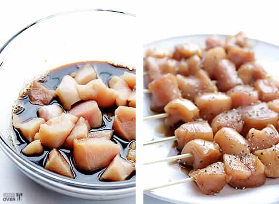 Easy Balsamic Chicken Skewers -- 4 ingredients, and perfectly sweet and savory! | gimmesomeoven.com Easy Balsamic Chicken Skewers -- 4 ingredients, and perfectly sweet and savory! | gimmesomeoven.com