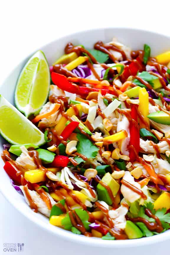 Rainbow Thai Chicken Salad | gimmesomeoven.com #glutenfree Rainbow Thai Chicken Salad | gimmesomeoven.com #glutenfree