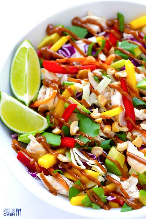 Rainbow Thai Chicken Salad | gimmesomeoven.com #glutenfree Rainbow Thai Chicken Salad | gimmesomeoven.com #glutenfree
