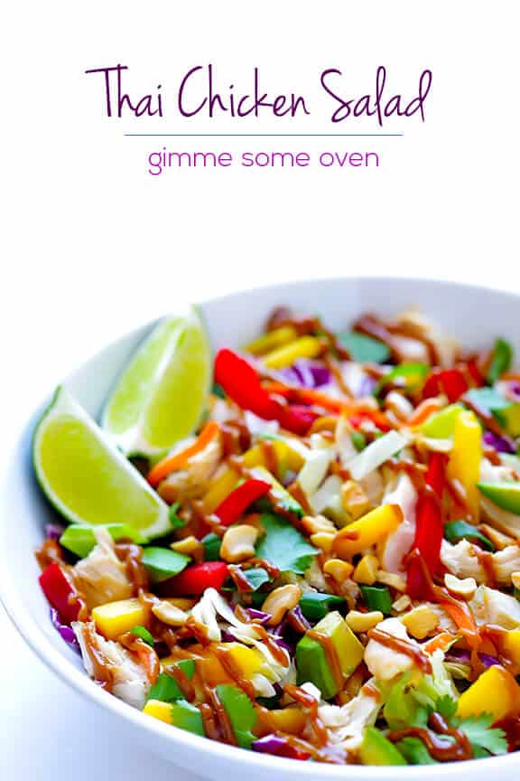 Rainbow Thai Chicken Salad | gimmesomeoven.com #glutenfree Rainbow Thai Chicken Salad | gimmesomeoven.com #glutenfree