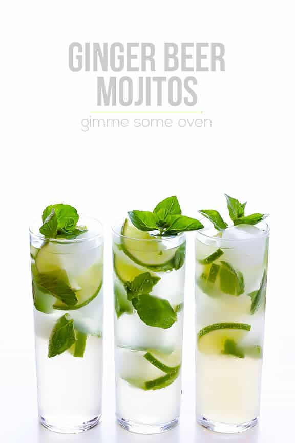 Ginger Beer Mojito -- All you need are 4 ingredients and 1 minute to make this fresh and tasty drink! | gimmesomeoven.com #cocktail #mocktail #recipe Ginger Beer Mojito -- All you need are 4 ingredients and 1 minute to make this fresh and tasty drink! | gimmesomeoven.com #cocktail #mocktail #recipe