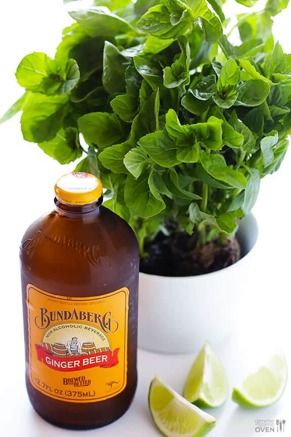 Ginger Beer Mojito -- All you need are 4 ingredients and 1 minute to make this fresh and tasty drink! | gimmesomeoven.com #cocktail #mocktail #recipe Ginger Beer Mojito -- All you need are 4 ingredients and 1 minute to make this fresh and tasty drink! | gimmesomeoven.com #cocktail #mocktail #recipe