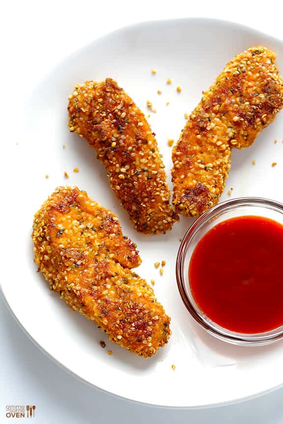 Hemp Crusted Chicken Tenders -- this easy and delicious recipe is packed with protein and is also naturally #glutenfree! | gimmesomeoven.com #gf #recipe Hemp Crusted Chicken Tenders -- this easy and delicious recipe is packed with protein and is also naturally #glutenfree! | gimmesomeoven.com #gf #recipe