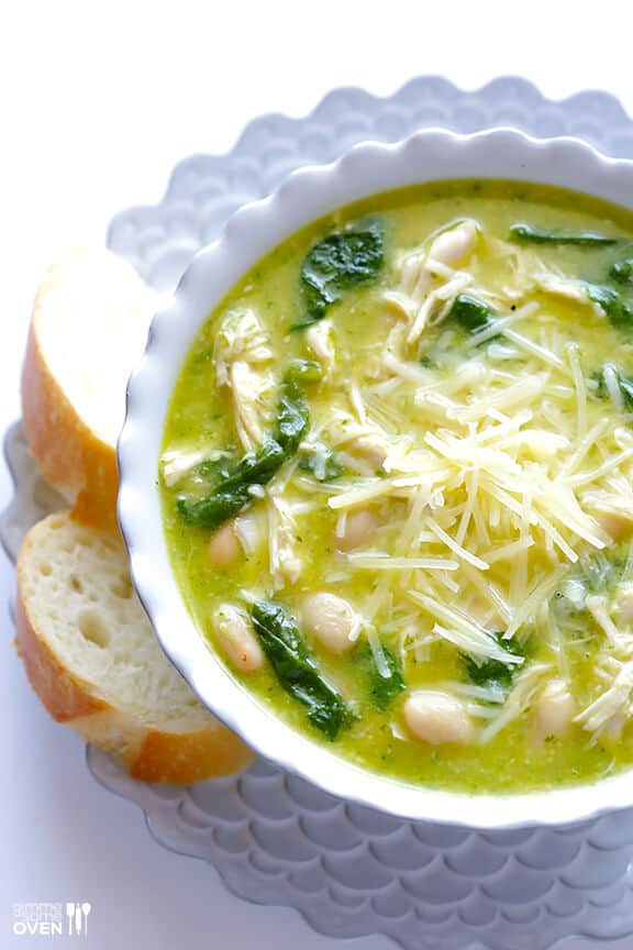 5-Ingredient Pesto Chicken Soup -- seriously one of the best soups I've ever had! | gimmesomeoven.com 5-Ingredient Pesto Chicken Soup -- seriously one of the best soups I've ever had! | gimmesomeoven.com