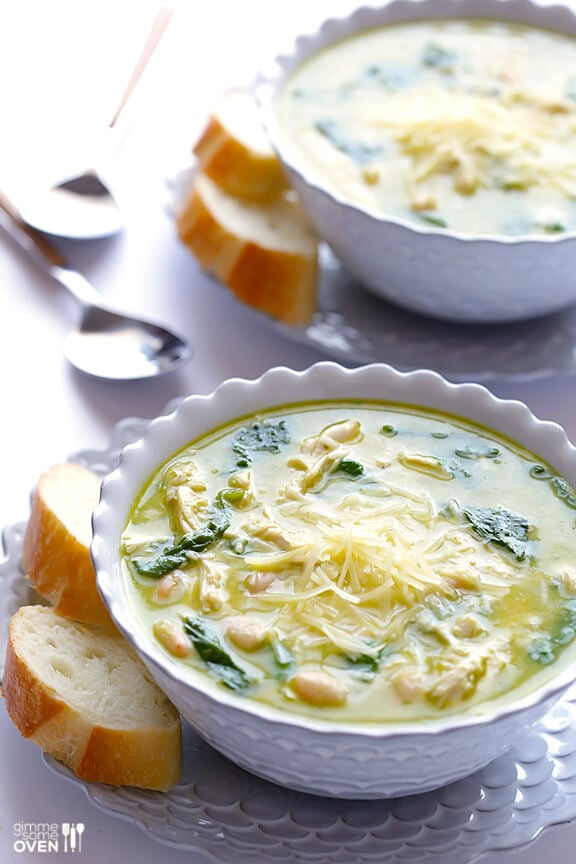 5-Ingredient Pesto Chicken Soup -- seriously one of the best soups I've ever had! | gimmesomeoven.com 5-Ingredient Pesto Chicken Soup -- seriously one of the best soups I've ever had! | gimmesomeoven.com