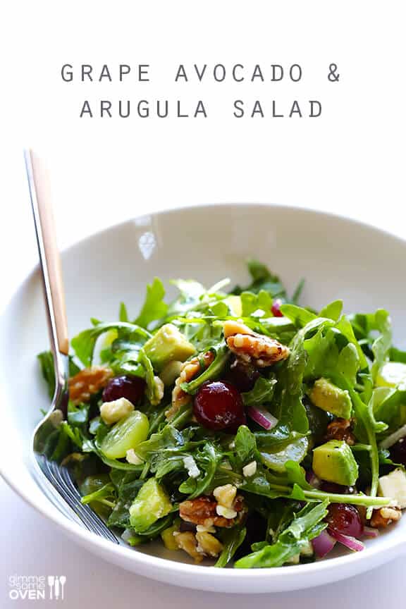 Grape, Avocado & Arugula Salad | gimmesomeoven.com #glutenfree Grape, Avocado & Arugula Salad | gimmesomeoven.com #glutenfree