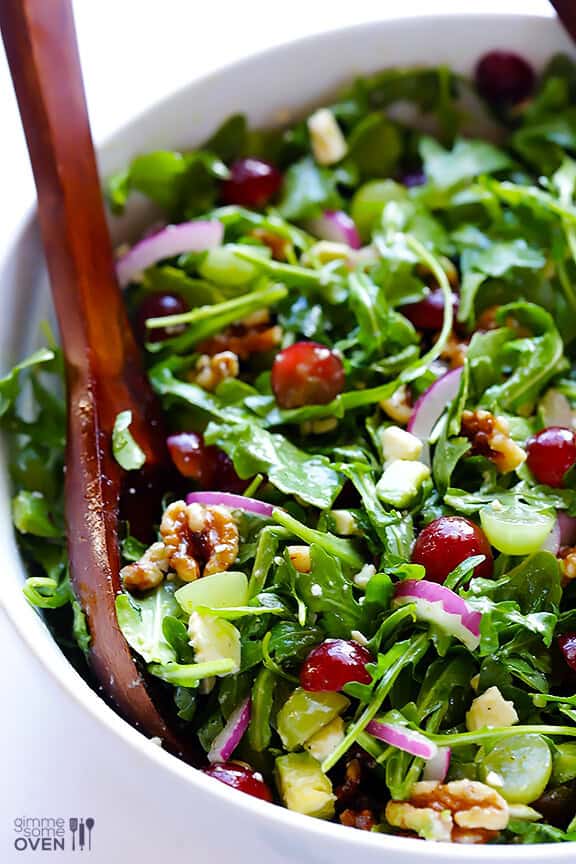 Grape, Avocado & Arugula Salad | gimmesomeoven.com #glutenfree Grape, Avocado & Arugula Salad | gimmesomeoven.com #glutenfree