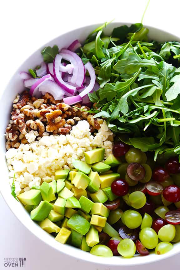 Grape, Avocado & Arugula Salad | gimmesomeoven.com #glutenfree Grape, Avocado & Arugula Salad | gimmesomeoven.com #glutenfree