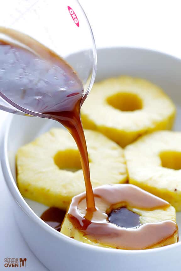 Easy Rum-Soaked Grilled Pineapple -- this is a flameless and delicious take on "pineapple foster", and it's a definite crowd-pleaser! | gimmesomeoven.com #dessert Easy Rum-Soaked Grilled Pineapple -- this is a flameless and delicious take on "pineapple foster", and it's a definite crowd-pleaser! | gimmesomeoven.com #dessert