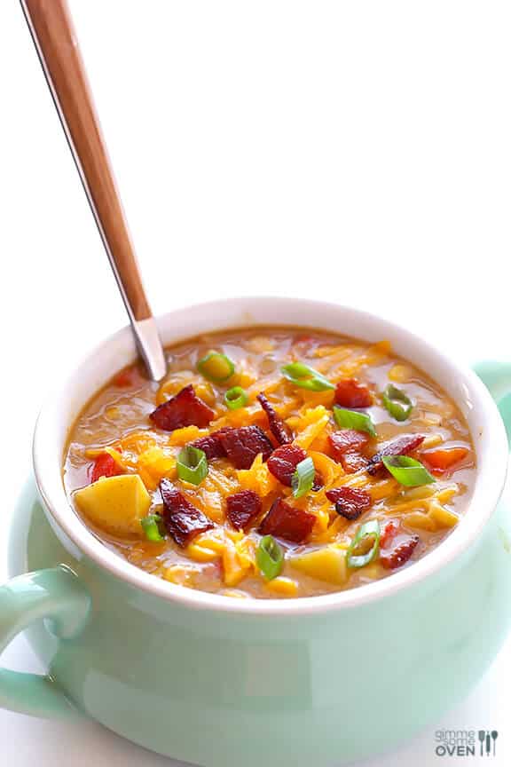 Bacon Corn Chowder | gimmesomeoven.com #soup #recipe Bacon Corn Chowder | gimmesomeoven.com #soup #recipe