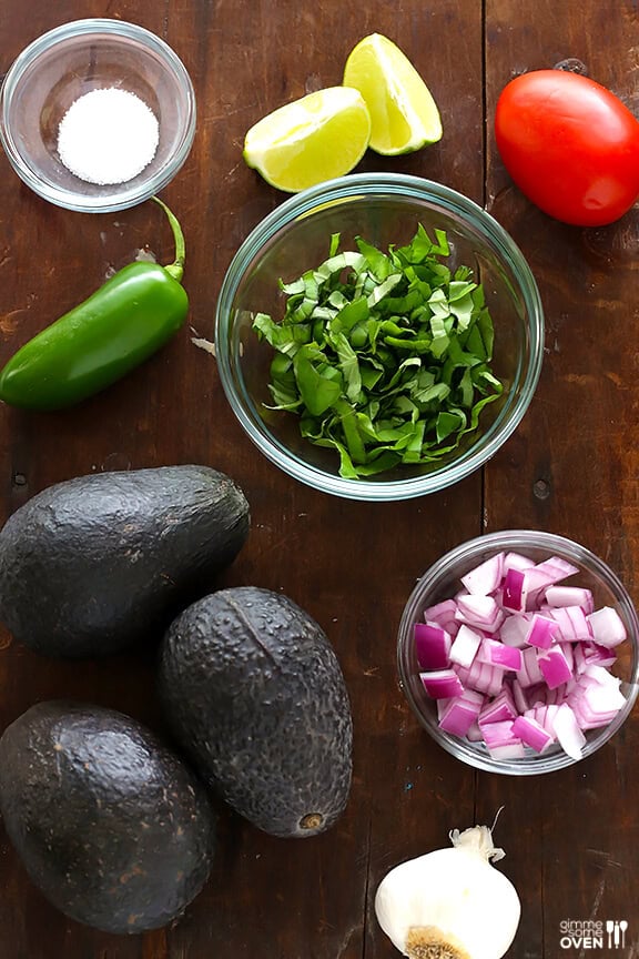 Italian Guacamole -- fresh basil is the rockstar of this delicious twist on classic guacamole | gimmesomeoven.com #appetizer #dip #glutenfree #vegan Italian Guacamole -- fresh basil is the rockstar of this delicious twist on classic guacamole | gimmesomeoven.com #appetizer #dip #glutenfree #vegan
