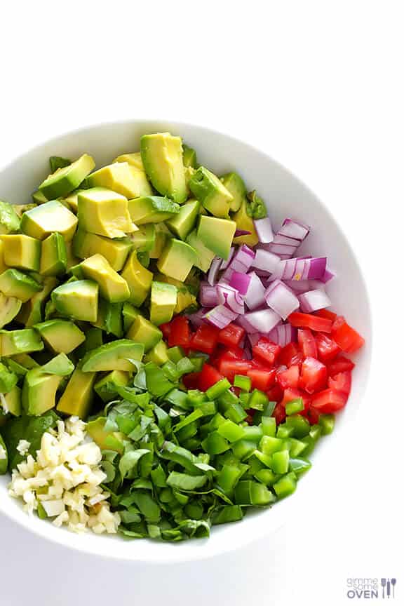 Italian Guacamole -- fresh basil is the rockstar of this delicious twist on classic guacamole | gimmesomeoven.com #appetizer #dip #glutenfree #vegan Italian Guacamole -- fresh basil is the rockstar of this delicious twist on classic guacamole | gimmesomeoven.com #appetizer #dip #glutenfree #vegan