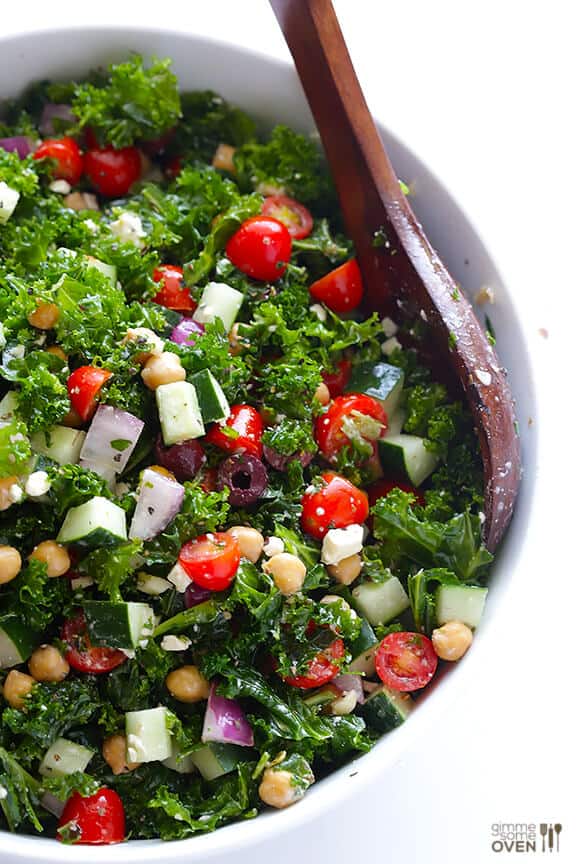 Chopped Kale Greek Salad | gimmesomeoven.com Chopped Kale Greek Salad | gimmesomeoven.com