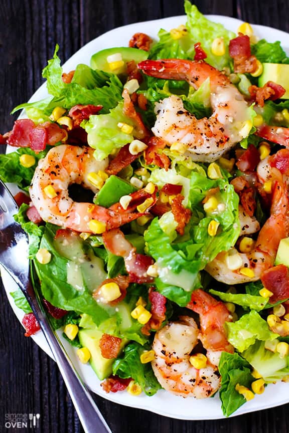 Shrimp, Avocado and Roasted Corn Salad | gimmesomeoven.com #glutenfree Shrimp, Avocado and Roasted Corn Salad | gimmesomeoven.com #glutenfree