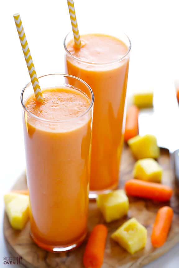 Carrot Pineapple Smoothie | gimmesomeoven.com Carrot Pineapple Smoothie | gimmesomeoven.com