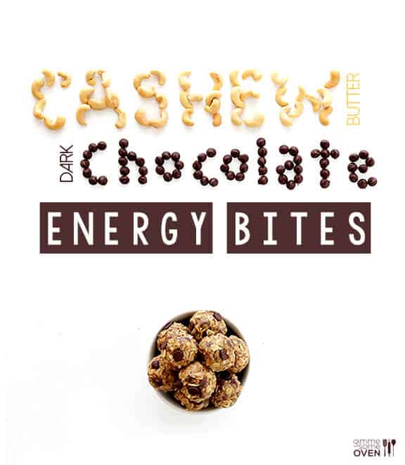 Cashew Dark Chocolate Energy Bites | gimmesomeoven.com #glutenfree #vegan Cashew Dark Chocolate Energy Bites | gimmesomeoven.com #glutenfree #vegan