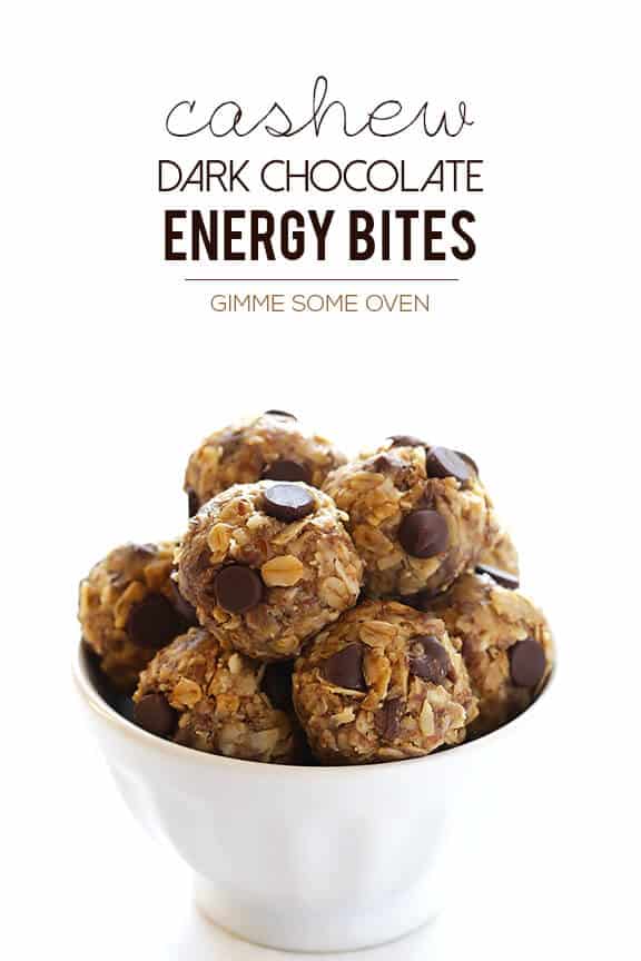 Cashew Dark Chocolate Energy Bites | gimmesomeoven.com #glutenfree #vegan Cashew Dark Chocolate Energy Bites | gimmesomeoven.com #glutenfree #vegan