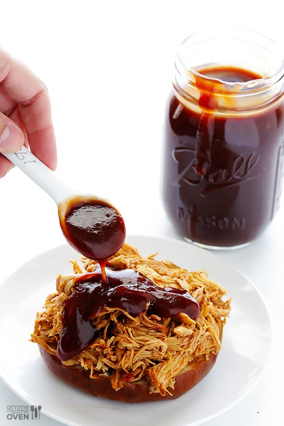 2-Ingredient Slow Cooker BBQ Shredded Chicken | gimmesomeoven.com #crockpot #slowcooker 2-Ingredient Slow Cooker BBQ Shredded Chicken | gimmesomeoven.com #crockpot #slowcooker