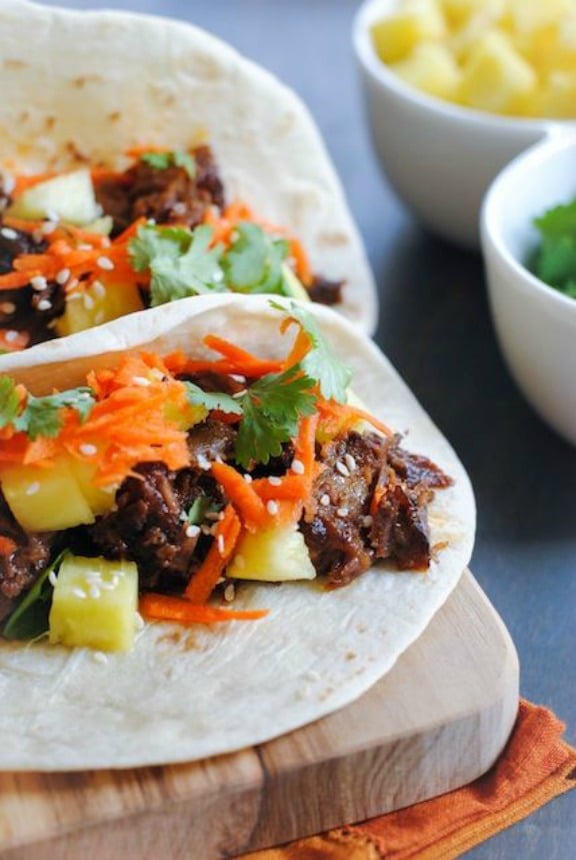 Asian Short Rib Tacos with Pineapple & Crunchy Slaw | foxeslovelemons.com Asian Short Rib Tacos with Pineapple & Crunchy Slaw | foxeslovelemons.com