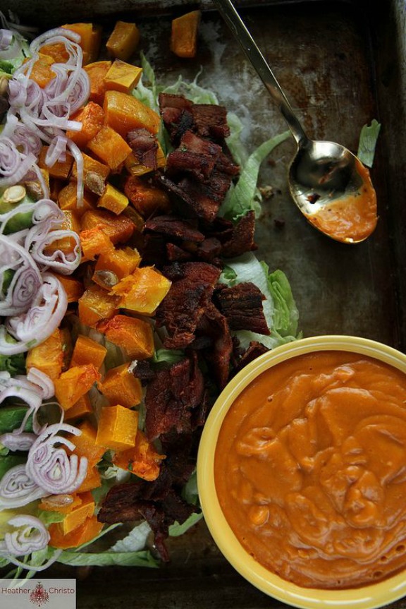 Autumn Cobb Salad with Smoky Pumpkin Dressing | heatherchristo.com Autumn Cobb Salad with Smoky Pumpkin Dressing | heatherchristo.com