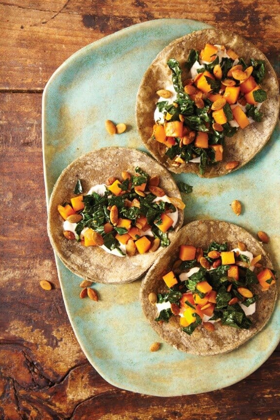 Butternut Squash, Kale and Pepitas Crunchy Tacos | cookbooks365.com Butternut Squash, Kale and Pepitas Crunchy Tacos | cookbooks365.com