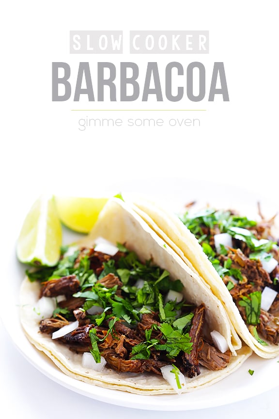 Barbacoa Beef -- tender, flavorful, and made extra easy in the slow cooker | gimmesomeoven.com #crockpot #slowcooker Barbacoa Beef -- tender, flavorful, and made extra easy in the slow cooker | gimmesomeoven.com #crockpot #slowcooker