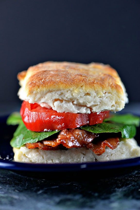 Biscuit BLT Sandwich | addapinch.com Biscuit BLT Sandwich | addapinch.com
