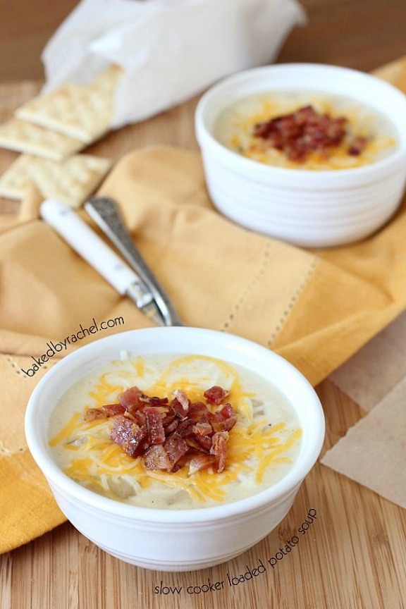 Slow Cooker Loaded Potato Soup | bakedbyrachel.com Slow Cooker Loaded Potato Soup | bakedbyrachel.com