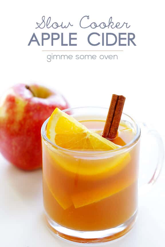 Slow Cooker Apple Cider -- made easy from scratch! | gimmesomeoven.com #crockpot #slowcooker