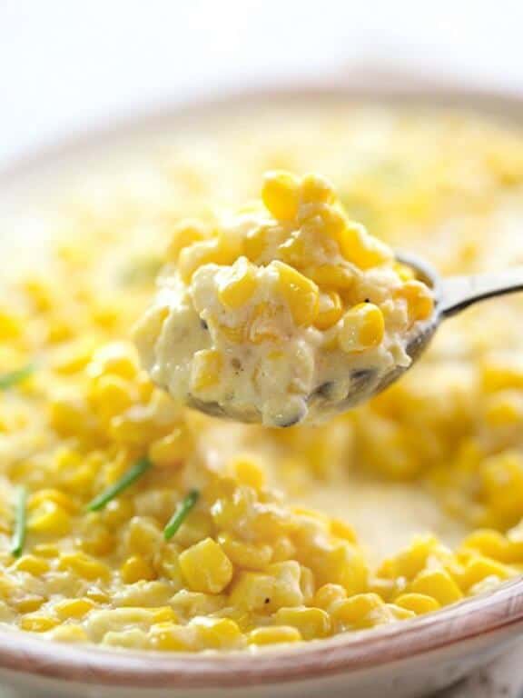 5 Ingredient Slow Cooker Creamed Corn | foodiecrush.com
