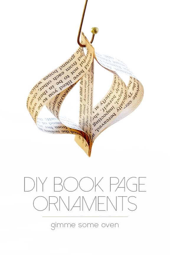 DIY (Easy!) Book Page Ornaments -- a step-by-step tutorial for cute ornaments that can be made in minutes! | gimmesomeoven.com #christmas