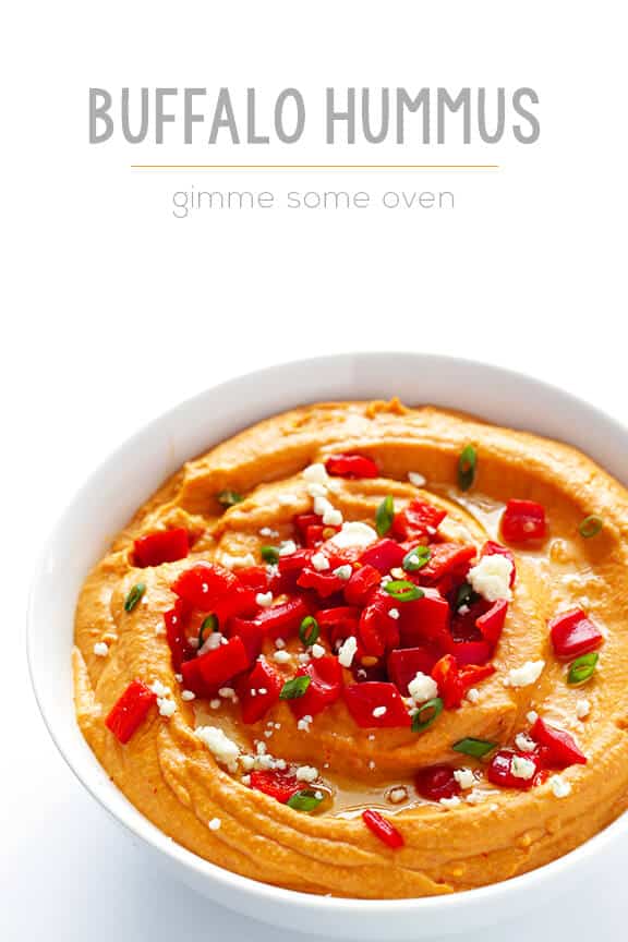 Buffalo Hummus Dip Recipe | gimmesomeoven.com