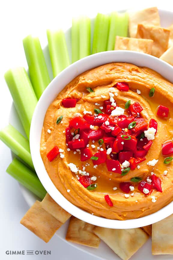 Buffalo Hummus Dip Recipe | gimmesomeoven.com
