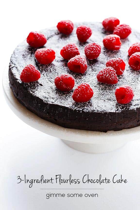 3-Ingredient Flourless Chocolate Cake | gimmesomeoven.com