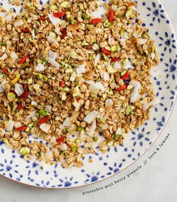Pistachio Goji Berry Granola | loveandlemons.com
