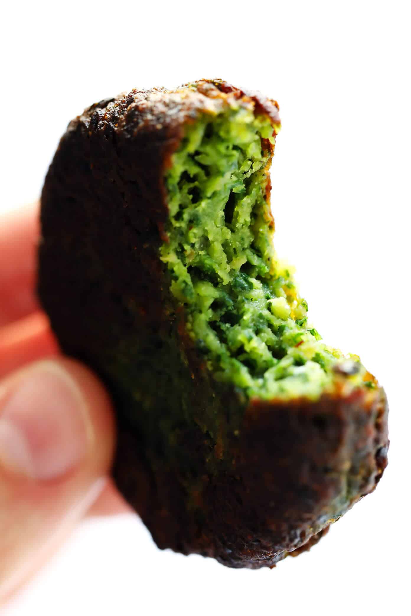 Learn how to make falafel with this easy homemade falafel recipe! It's bursting with zesty fresh fresh flavors, lightly pan-fried (instead of deep-fried), and perfect for falafel wraps, salads, sandwiches and more. Bonus, it's also naturally vegan and gluten-free. | gimmesomeoven.com #falafel #wrap #vegetarian #vegan #glutenfree #healthy #dinner #freezermeals Falafel