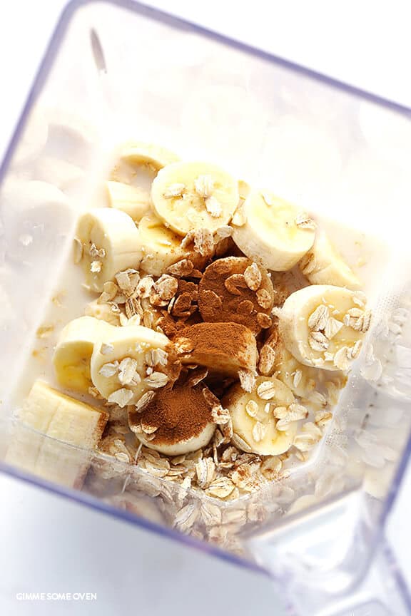 Banana Bread Smoothie -- quick and easy, protein-packed, and tastes just like the bread that inspired it! | gimmesomeoven.com