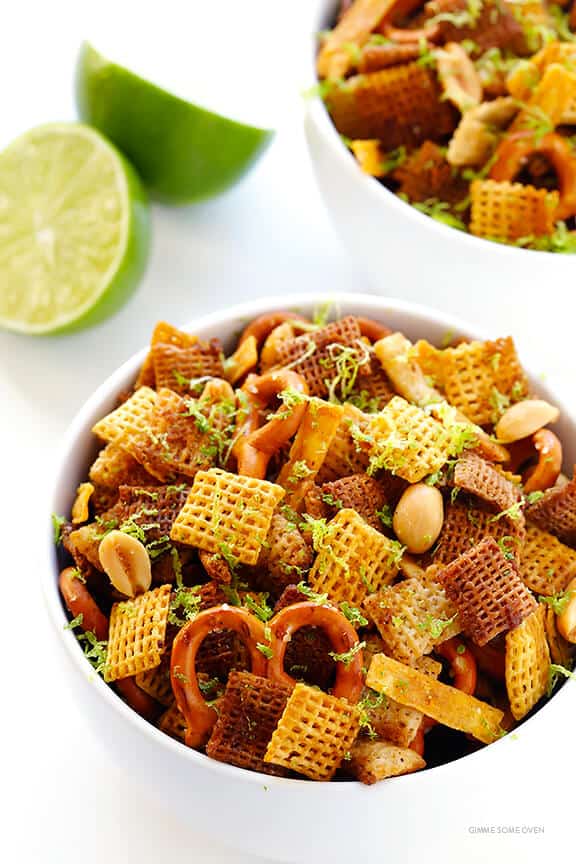 Tequila Lime Chex Mix -- kick your party mix up a notch with this easy and delicious recipe | gimmesomeoven.com