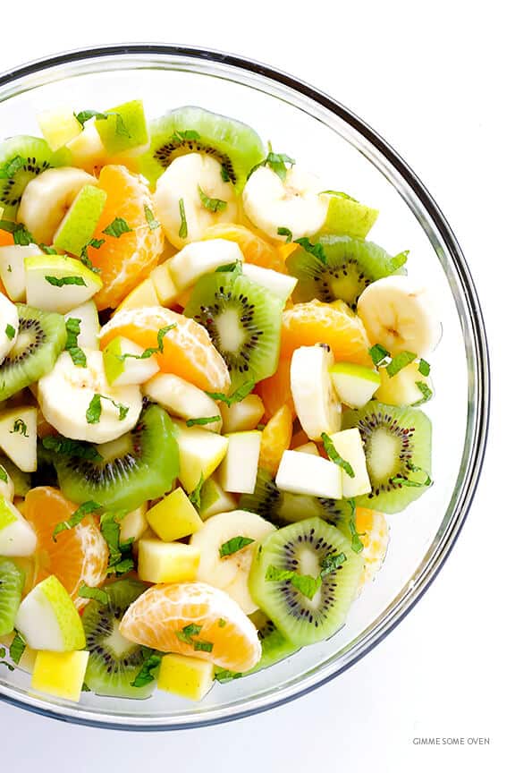 Winter Fruit Salad -- easy to make, and sweetened with a hint of honey | gimmesomeoven.com