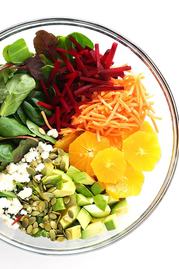 Green Salad with Oranges, Beets & Avocado | gimmesomeoven.com