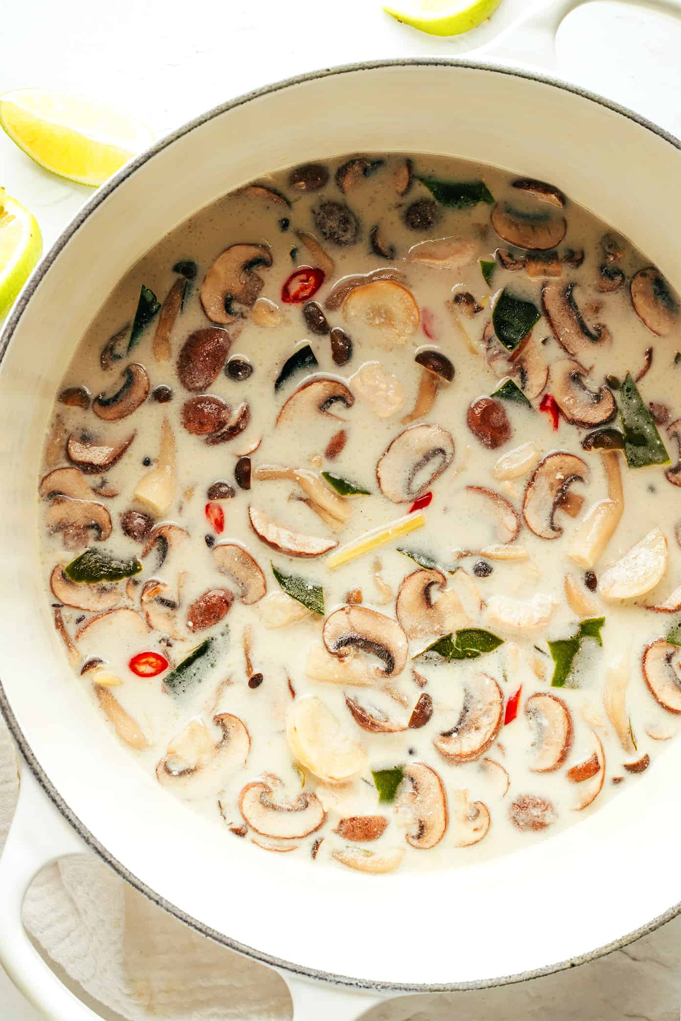 pot of tom kha gai soup