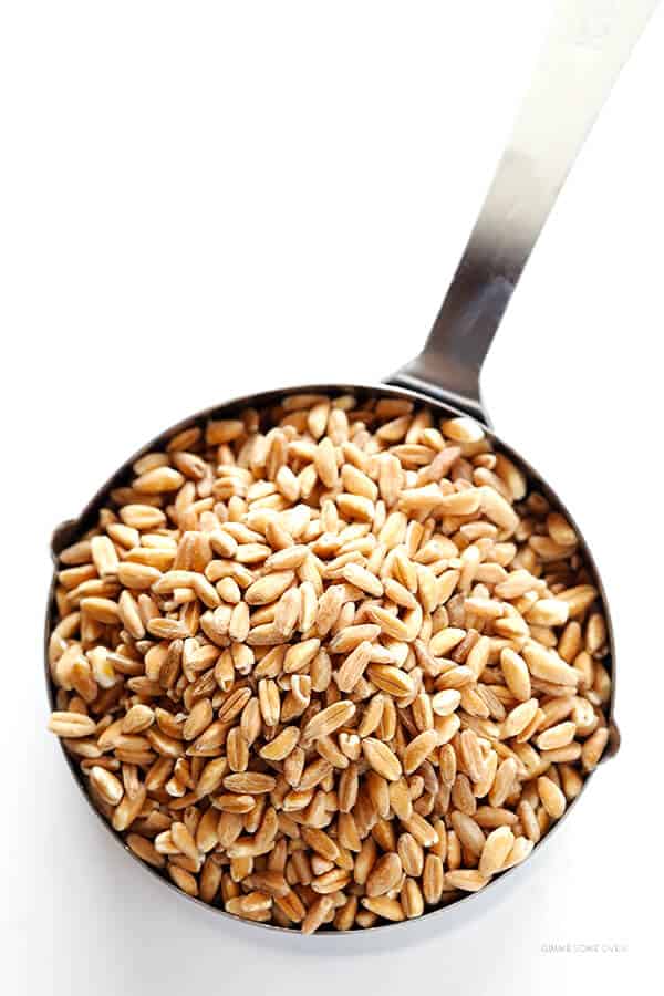 Creamy Farro with White Beans and Kale -- easy to make, nice and hearty, and totally delicious | gimmesomeoven.com