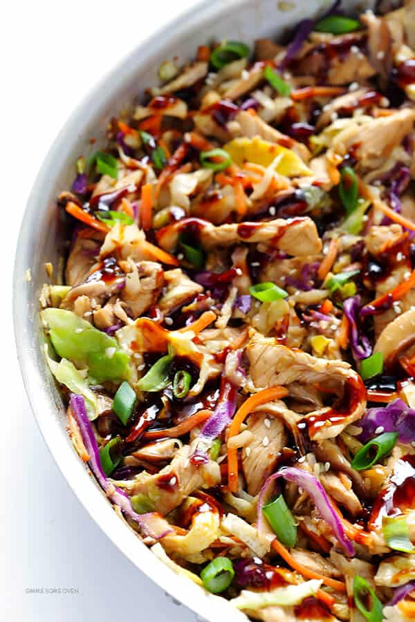 Learn how to make restaurant-quality Moo Shu Pork (or Moo Shu Chicken!) at home in just 20 minutes. So easy, so fresh, and soooo good! | gimmesomeoven.com