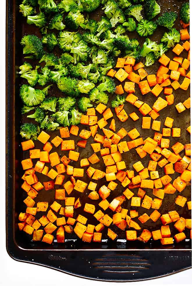 Autumn Kale Salad with Sweet Potatoes, Broccoli and Brown Rice -- a hearty, easy dinner made with my favorite fall flavors! | gimmesomeoven.com